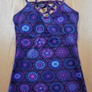 Purple & Blue Tank Top with Built in Shelf Bra